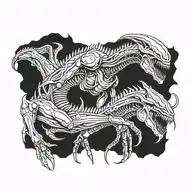 Alien Xenomorph queen tattoo design idea