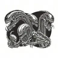 Alien Xenomorph Evolution tattoo design idea