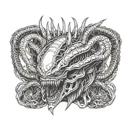 Alien Xenomorph queen crown tattoo design idea