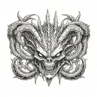 Alien Xenomorph queen crown tattoo design idea