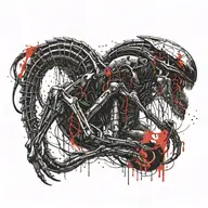 Alien Xenomorph queen tattoo design idea