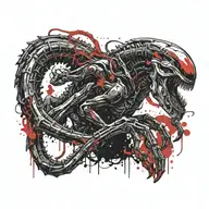 Alien Xenomorph queen tattoo design idea