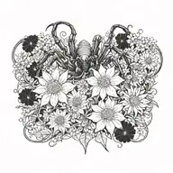 Alien Xenomorph queen Anne's lace tattoo design idea