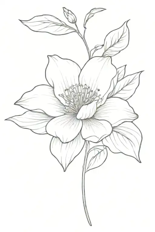 august birth flower tattoo design idea