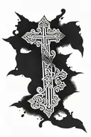 orthodox cross tattoo design idea