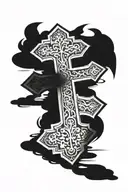 orthodox cross tattoo design idea