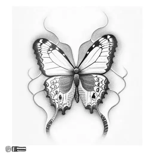 Butterfly with a snake tattoo design idea