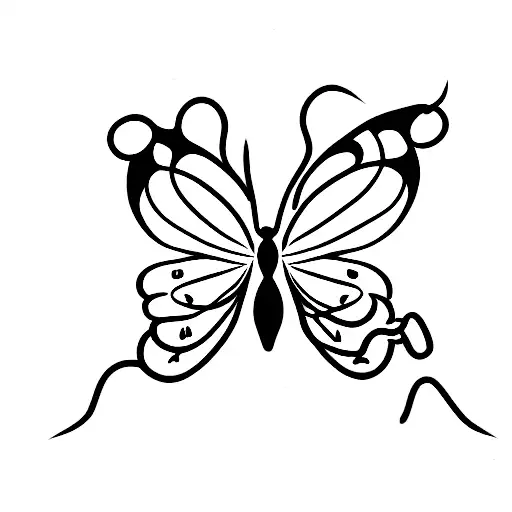Butterfly with a snake tattoo design idea