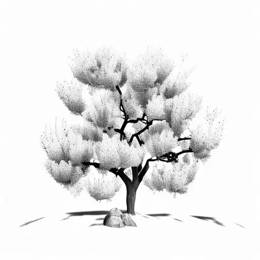 Andalusian landscape with olive trees tattoo design idea