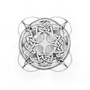 celtic eternity knot, nautical chart tattoo design idea