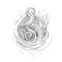 Ocean Wave with the word surrender tattoo design idea