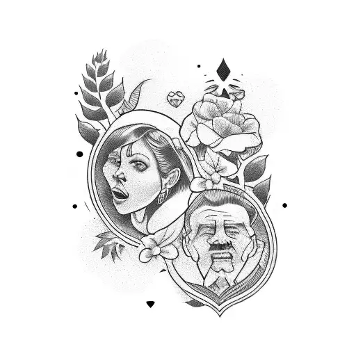 lost mom dad and a borther tattoo design idea