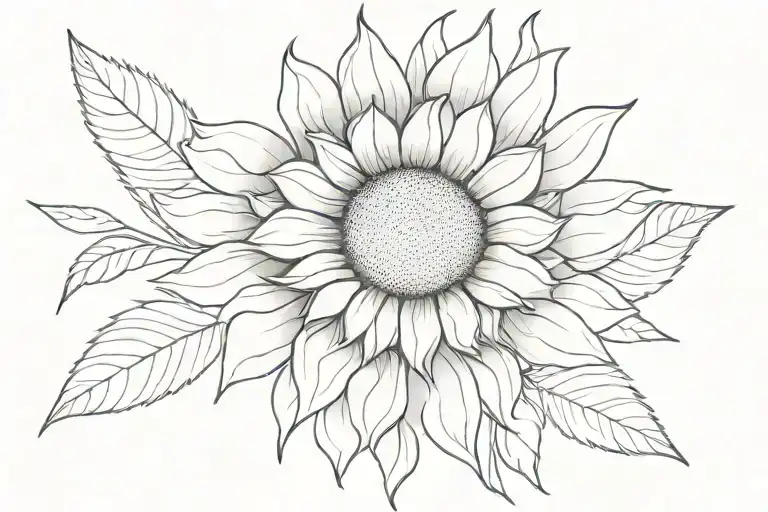 sunflower with word "fragile" tattoo design idea