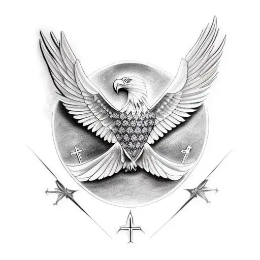 Christian Cross Eagle Isaiah 40:31  tattoo design idea