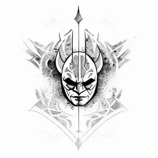 the dark knight and excalibur  tattoo design idea