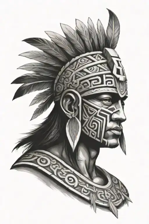 Aztec warrior tattoo design idea