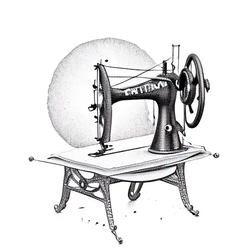 OLD SEWING MACHINE KID  tattoo design idea