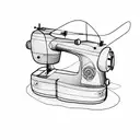 SEWING MACHINE WHIT KID PLAYING IN tattoo design idea