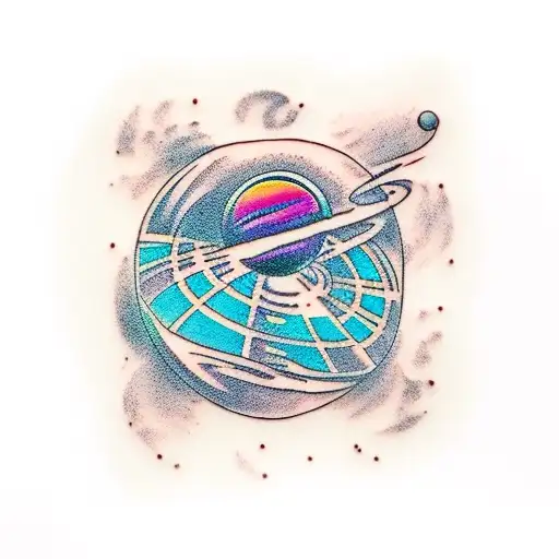 black hole space tattoo design idea