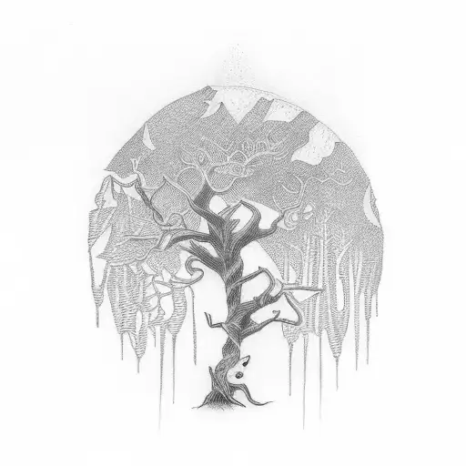 goth tree  tattoo design idea