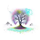 scratch tree goth  tattoo design idea
