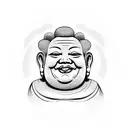 smiling fat buddha tattoo design idea