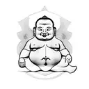 smiling fat buddha tattoo design idea