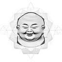 smiling fat buddha tattoo design idea