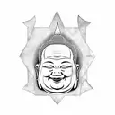 smiling fat buddha tattoo design idea
