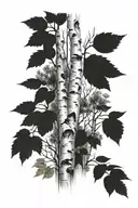 birch tree tattoo design idea