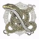snake in infinity shape eating itself tattoo design idea