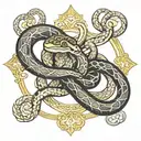 snake in infinity shape eating itself tattoo design idea