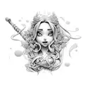 rapunzel com berimbau  tattoo design idea