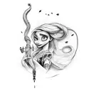 rapunzel com berimbau  tattoo design idea