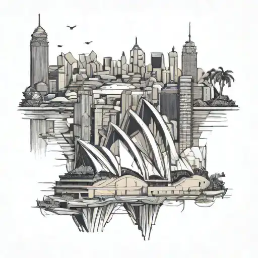 Australia sydney landscape tattoo design idea