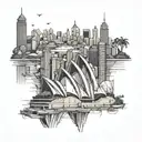 Australia sydney landscape tattoo design idea
