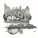 Australia sydney landscape tattoo design idea