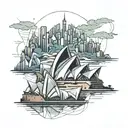 Australia sydney landscape tattoo design idea