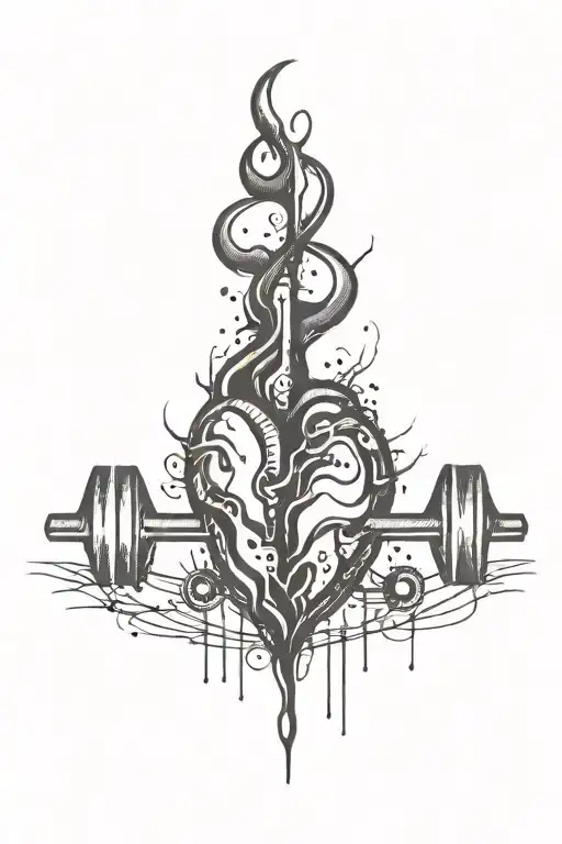 heart beat tattoo design idea