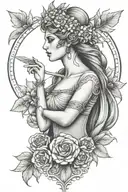 persephone queen of the underworld tattoo design idea