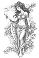 persephone queen of the underworld tattoo design idea
