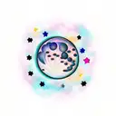 moon clouds stars tattoo design idea
