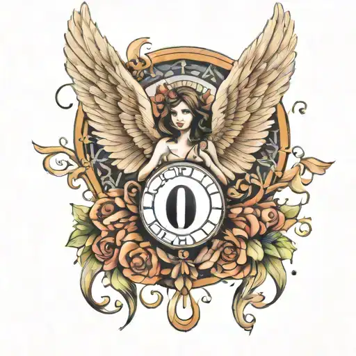 000 angel numbers tattoo design idea