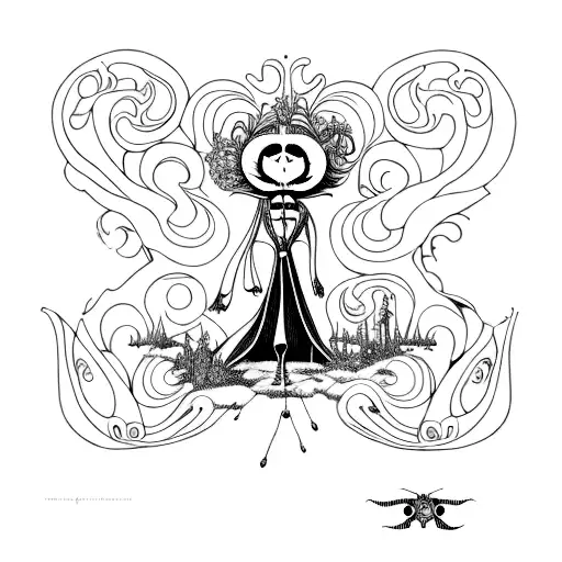 les noces funèbres tim burton tattoo design idea