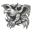 eagle with his wings raised tattoo design idea