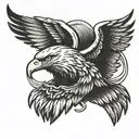 eagle with his wings raised tattoo design idea