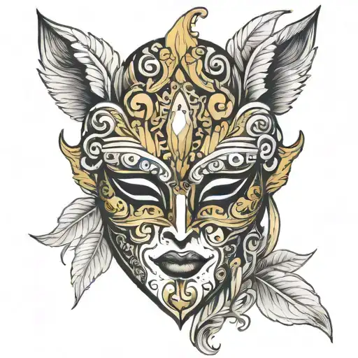 venetian mask tattoo design idea