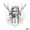 germanic female warrior tattoo design idea