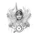 germanic female warrior tattoo design idea