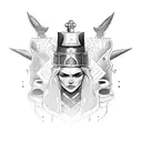 germanic female warrior tattoo design idea